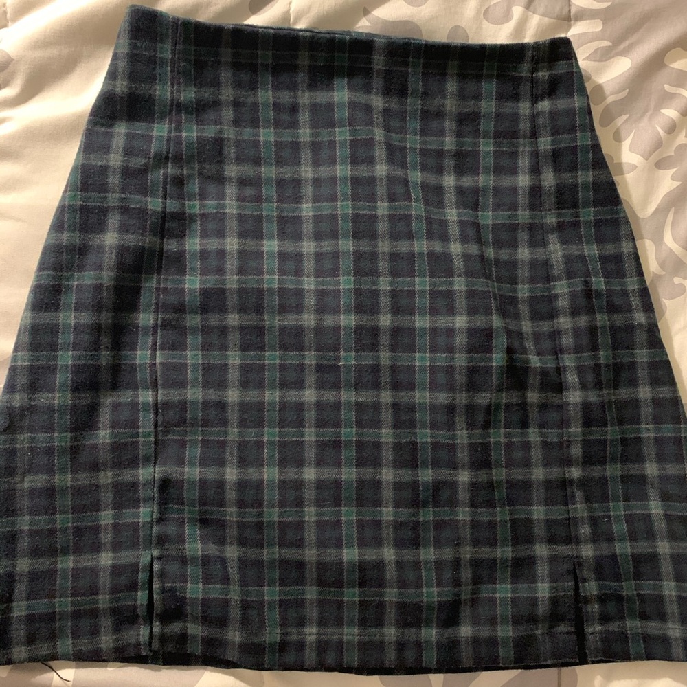 Brandy Melville Cara Navy Blue Green Skirt